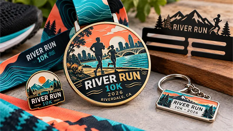 Custom finisher medals and race keepsakes designed for marathon and running event participants